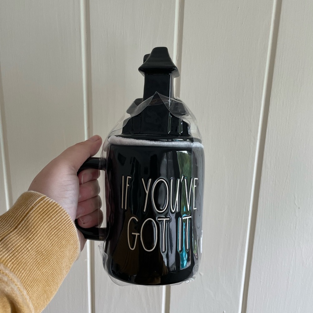 Rae Dunn Halloween mug with topper